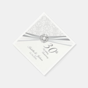 Servilleta De Papel Elegante diseño del 30° aniversario Boda