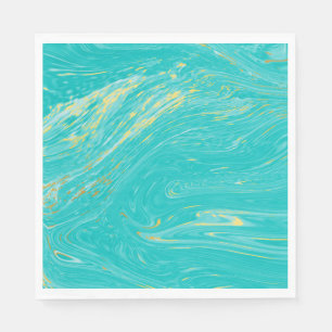 Servilleta De Papel Elegante diseño real de oro de mármol azul