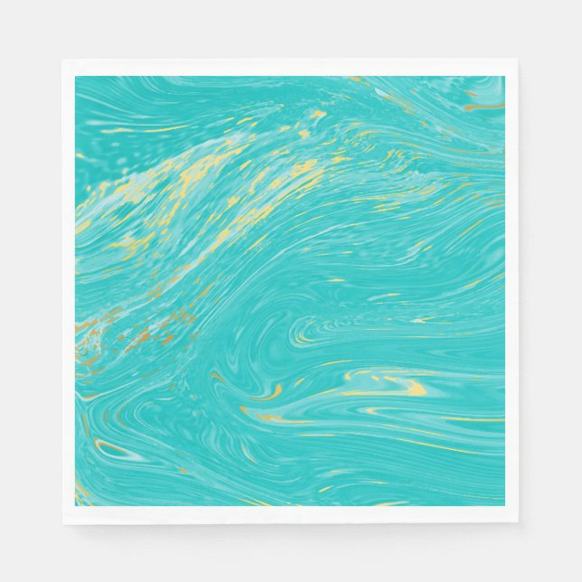 Servilleta De Papel Elegante diseño real de oro de mármol azul (Anverso)