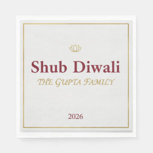 Servilleta De Papel Elegante Diya Mandala de oro Feliz Festival Diwali