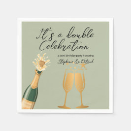 Servilleta De Papel Elegante Doble Celebración Green Joint Birthday