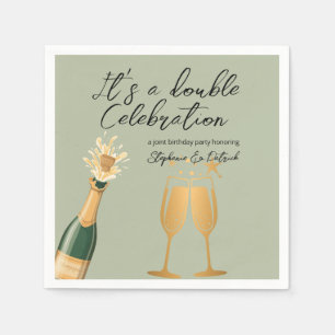 Servilleta De Papel Elegante Doble Celebración Green Joint Birthday