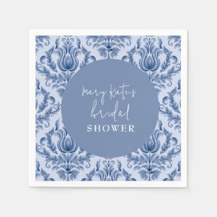 Servilleta De Papel Elegante ducha azul y blanca de novias