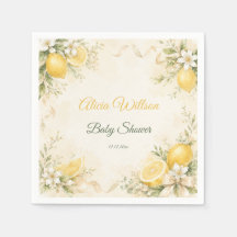 Elegante ducha de bebé botánico de limón