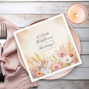 Servilleta De Papel Elegante ducha de bebé de pradera de otoño con flo