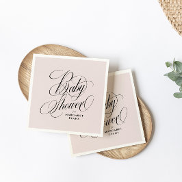 Servilleta De Papel Elegante ducha de bebé personalizada rosa rosa