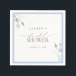 Servilleta De Papel Elegante ducha de flores salvajes azul turquesa<br><div class="desc">Estas polvorientas toallas azules de flores silvestres, refinadas y sin esfuerzo, son más que funcionales, son una extensión de la identidad visual de tu evento. Sutiles pero memorables, se hacen eco de la suite de invitados y de la vajilla, creando una experiencia de invitado cohesivo desde el primer sorbo hasta...</div>