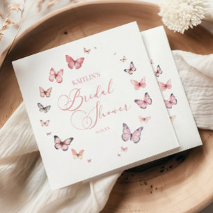 Servilleta De Papel Elegante ducha de mariposa rosa suave