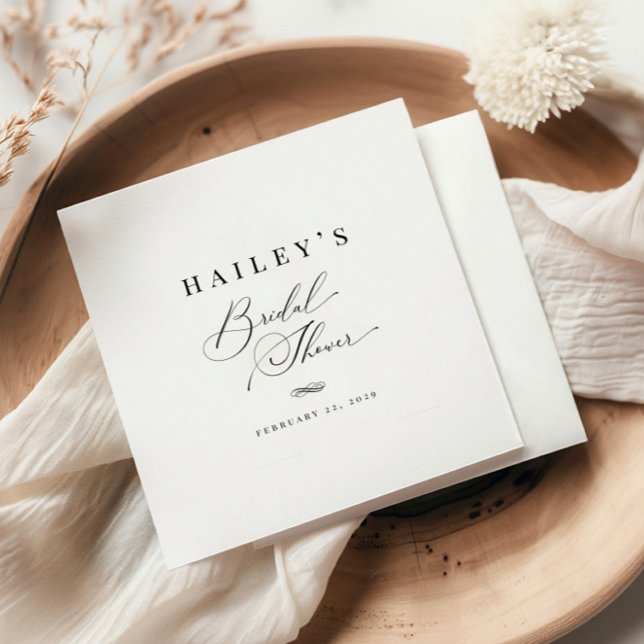 Servilleta De Papel Elegante Ducha de Novia con Caligrafía Clásica (Subido por el creador)