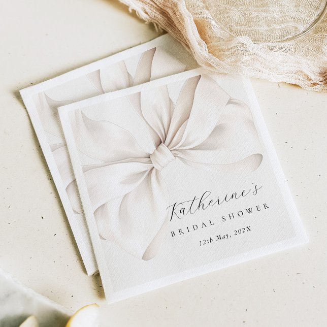 Servilleta De Papel Elegante ducha de novia con lazo (Subido por el creador)