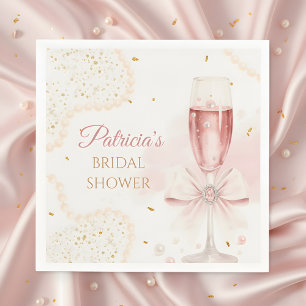 Servilleta De Papel Elegante Ducha de Novia con Perlas Modernas y Pros