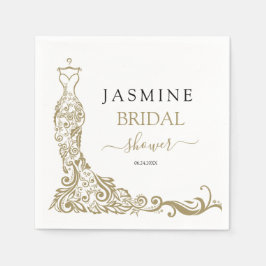 Servilleta De Papel Elegante ducha de novia con traje de Rubor blanco 