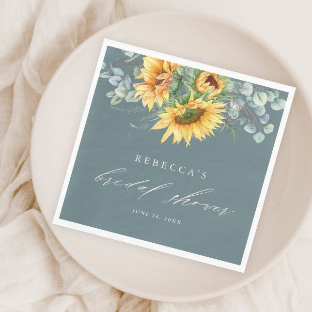 Servilleta De Papel Elegante ducha de novia de girasol rústico (Subido por el creador)