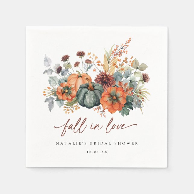 Servilleta De Papel Elegante Ducha de Novia de Otoño (Anverso)
