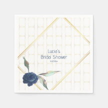 Elegante ducha de novia floral de la marina de mar