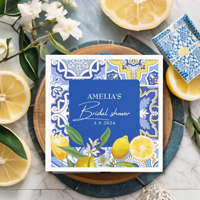 Servilleta De Papel Elegante ducha de novia floral limón mediterránea (Subido por el creador)