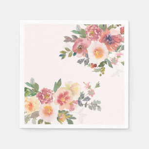 Servilleta De Papel Elegante ducha de novia floral rosa