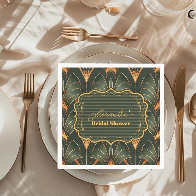 Servilleta De Papel Elegante ducha de novia geométrica Art Deco (Subido por el creador)