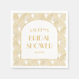 Servilleta De Papel Elegante ducha de novia geométrica de oro Art Deco