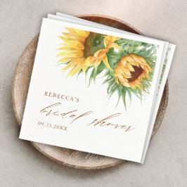 Servilleta De Papel Elegante ducha de novia rústica con girasoles