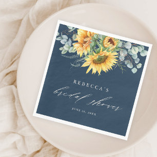 Servilleta De Papel Elegante Ducha de Novia Rústica de Girasoles