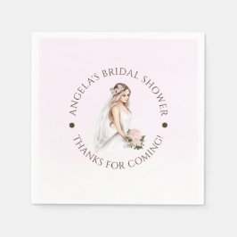 Servilleta De Papel Elegante ducha de novias rosada