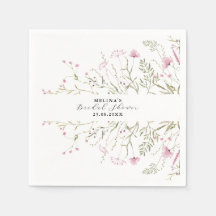 Elegante ducha de novias rosada salvaje floral