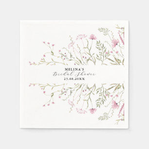 Servilleta De Papel Elegante ducha de novias rosada salvaje floral