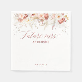 Servilleta De Papel Elegante ducha de Rosa con flores nupcial