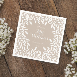 Servilleta De Papel Elegante ducha marrón beige y verde blanco