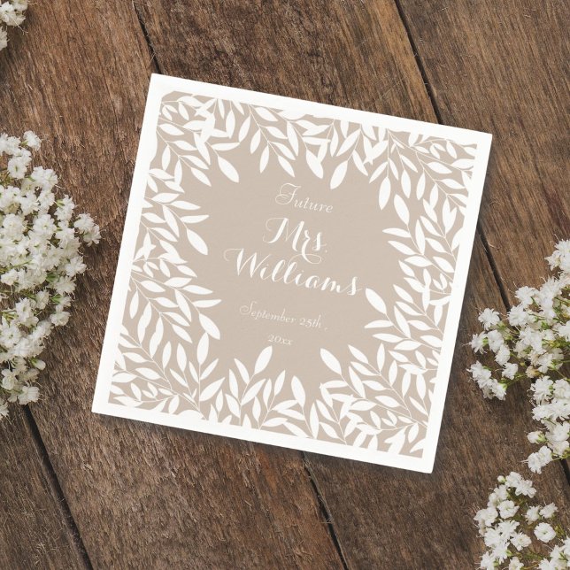 Servilleta De Papel Elegante ducha marrón beige y verde blanco (Subido por el creador)