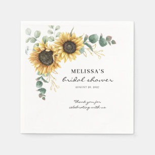 Servilleta De Papel Elegante Ducha nupcial floral de Eucalyptus