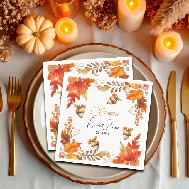Servilleta De Papel Elegante ducha nupcial floral Fall Boho (Subido por el creador)