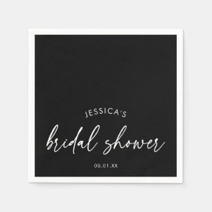 Servilleta De Papel Elegante Duchas de Novia con Letra Negra