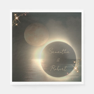 Servilleta De Papel Elegante Eclipse Solar Sepia Personalizado Foto Bo