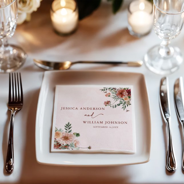 Servilleta De Papel Elegante en la fiesta de la boda de los tonos rosa (Subido por el creador)