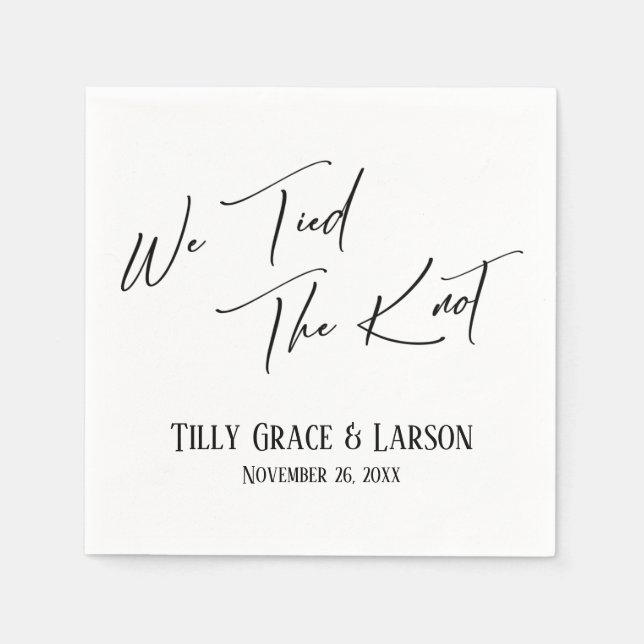 Servilleta De Papel Elegante escritura a mano simple nos atamos el nud (Anverso)