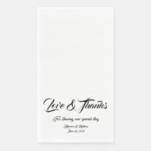 Elegante escritura negra personalizada Love & Than