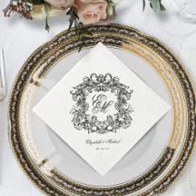 Elegante Escudo de Monograma Script Boda