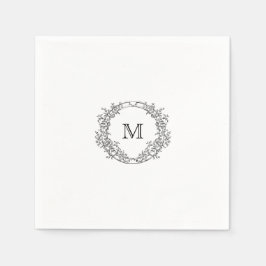 Servilleta De Papel Elegante Escudo Monograma Boda Napkin