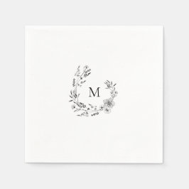 Servilleta De Papel Elegante Escudo Monograma Boda Napkin