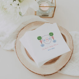 Servilleta De Papel Elegante Escudo Monograma Chica Baby Shower Fiesta