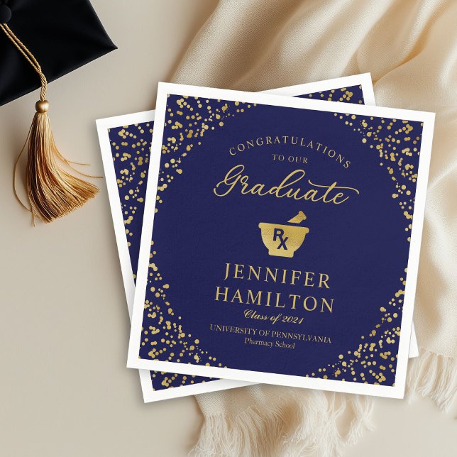 Servilleta De Papel Elegante escuela de derecho Gold Confetti Blue (Subido por el creador)