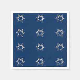 Servilleta De Papel Elegante estampado estrellado Estrellas color gris