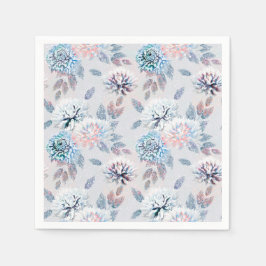 Servilleta De Papel Elegante estampado floral retro.