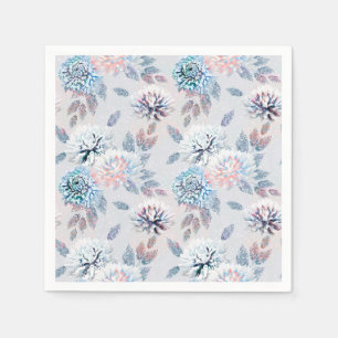 Servilleta De Papel Elegante estampado floral retro.