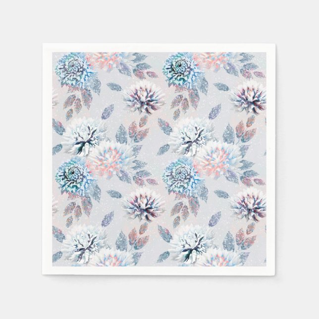 Servilleta De Papel Elegante estampado floral retro. (Anverso)