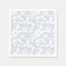 Elegante Estampado Francés Floral Azul Toile