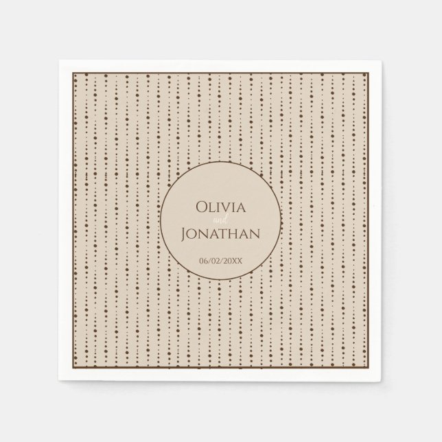 Servilleta De Papel Elegante estilo beige ornamentado (Anverso)