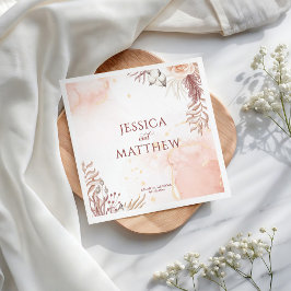 Servilleta De Papel Elegante Estilo Boho Avenida Floral Rosa Rosa Rosa